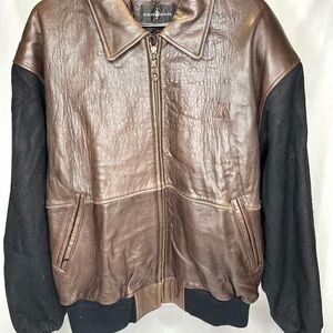 Vintage Zeidler and Zeidler Leather Bomber Jacket Mens XL Brown Soft Las Vegas